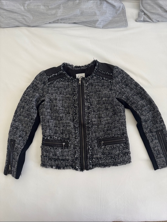 Rebecca Taylor Jackets & Blazers - Rebecca TBlack & Gray Tweed Zip-Front Women's Jacket